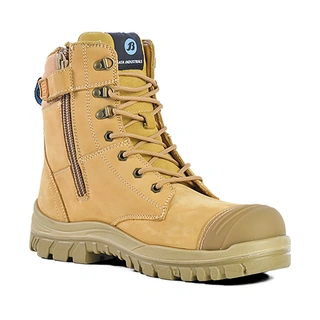 WORKWEAR, SAFETY & CORPORATE CLOTHING SPECIALISTS - Wheat Nubuck Zip / Lace Up 150Mm Safety Boot