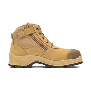WORKWEAR, SAFETY & CORPORATE CLOTHING SPECIALISTS - 318 - Workfit - Wheat Nubuck Zip Side Ankle Safety Hiker
