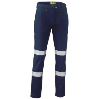 WORKWEAR, SAFETY & CORPORATE CLOTHING SPECIALISTS - TAPED BIOMOTION STRETCH COTTON DRILL WORK PANTS