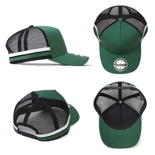 WORKWEAR, SAFETY & CORPORATE CLOTHING SPECIALISTS A-Frame Striped Trucker Cap