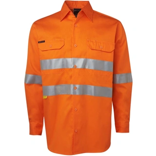 WORKWEAR, SAFETY & CORPORATE CLOTHING SPECIALISTS - JB's Hi Vis Long Sleeve (D+N) 150G Work Shirt