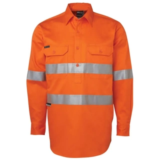 WORKWEAR, SAFETY & CORPORATE CLOTHING SPECIALISTS - JB's HI VIS (D+N) CLOSE FRONT L/S SHIRT 190G