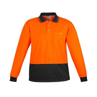 WORKWEAR, SAFETY & CORPORATE CLOTHING SPECIALISTS - Unisex Hi Vis Basic Spliced L/S Polo