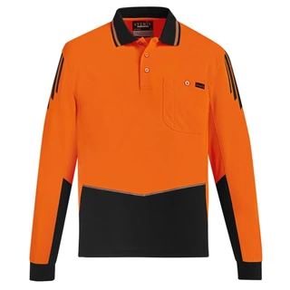 WORKWEAR, SAFETY & CORPORATE CLOTHING SPECIALISTS - Mens Hi Vis Flux L/S Polo
