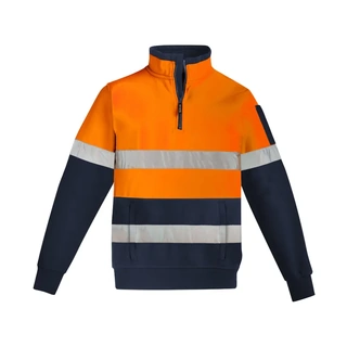 WORKWEAR, SAFETY & CORPORATE CLOTHING SPECIALISTS - Unisex Hi Vis 1/4 Zip Pullover - Hoop Taped
