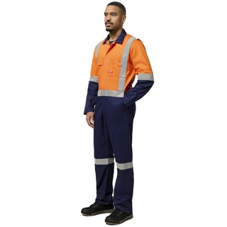 WORKWEAR, SAFETY & CORPORATE CLOTHING SPECIALISTS - Foundations - Hi-Visibility Two Tone Cotton Drill Coverall with 3M Tape