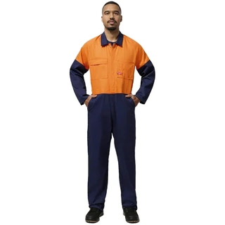 WORKWEAR, SAFETY & CORPORATE CLOTHING SPECIALISTS Foundations - Hi-Visibility Two Tone Cotton Drill Coverall